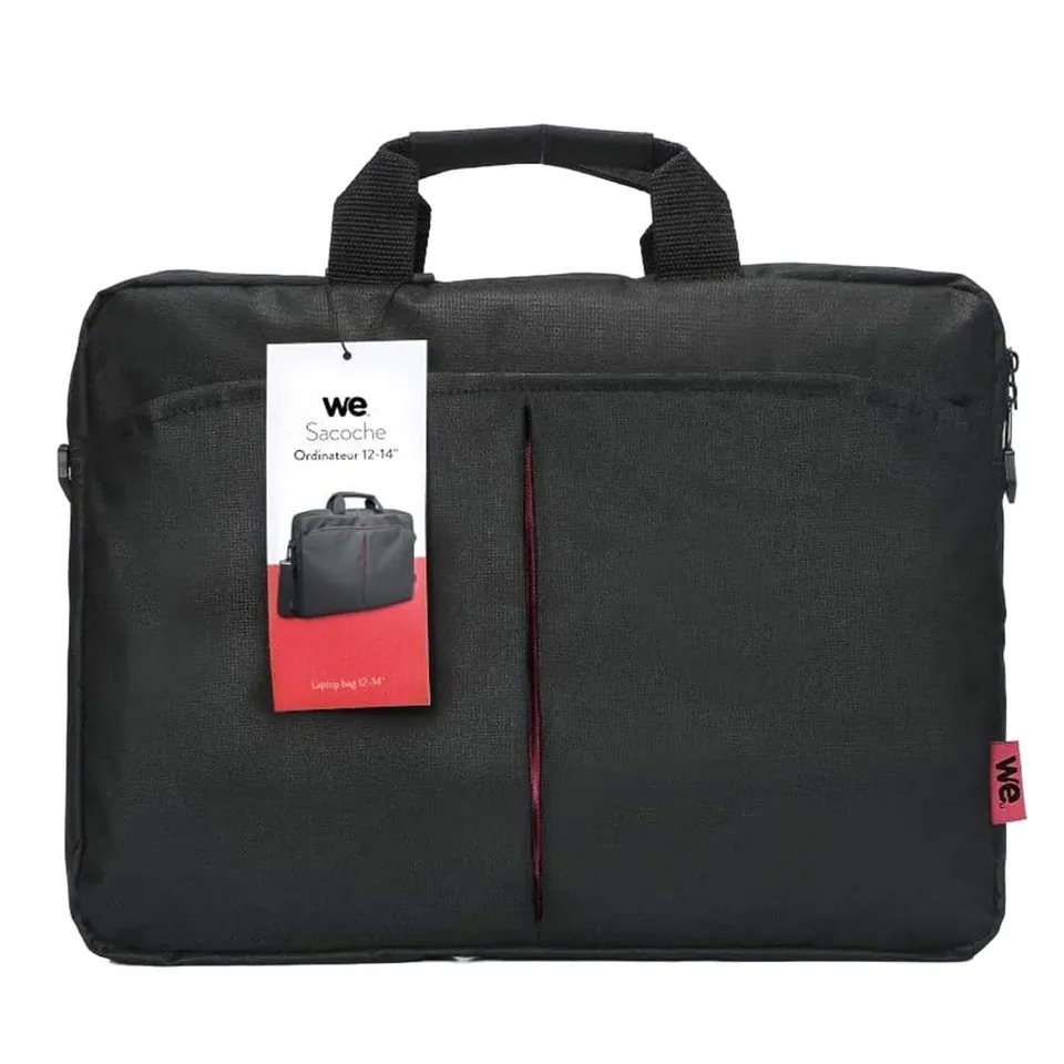 WE Informatique Classic sacoche ordinateur 14 pouces noir rouge rembourrée
