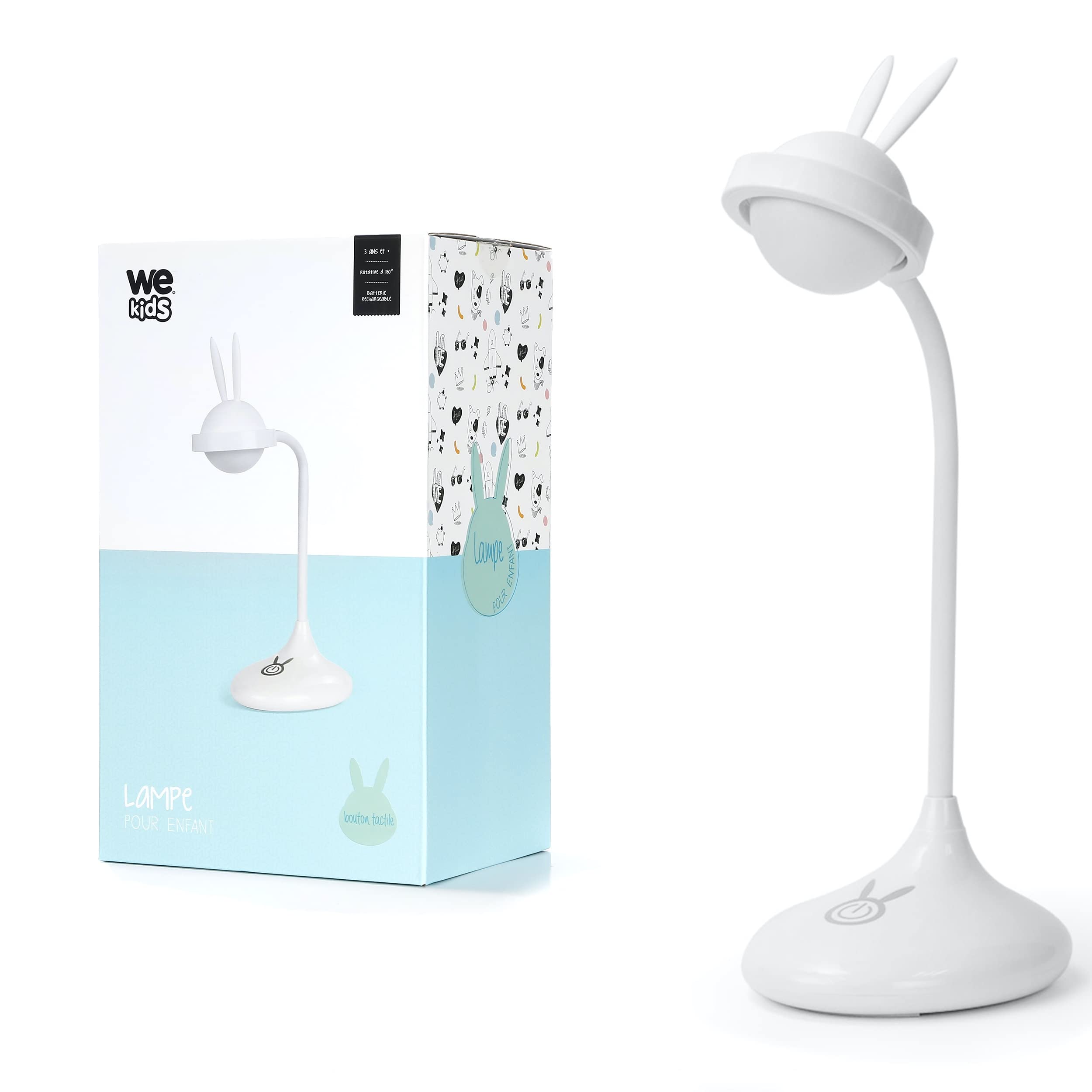 WE WEKIDS Veilleuse Lapin lampe rechargeable USB blanc LED