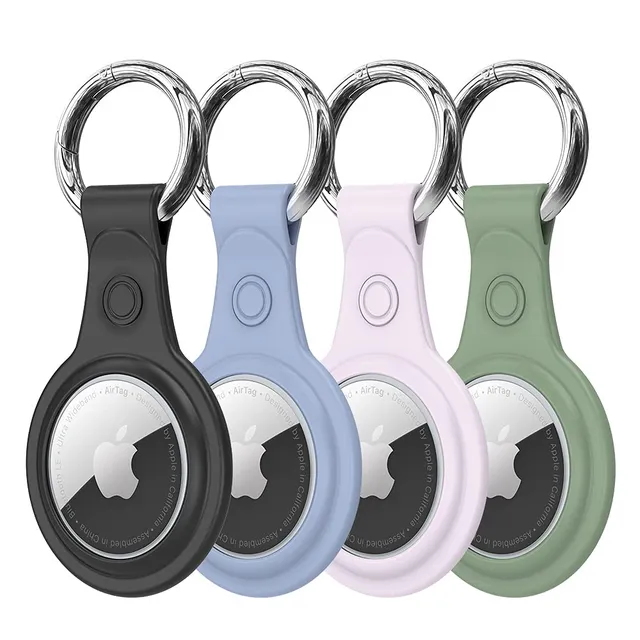 Dux Ducis étui AirTag en TPU avec porte-clé, lot de 4 couleurs