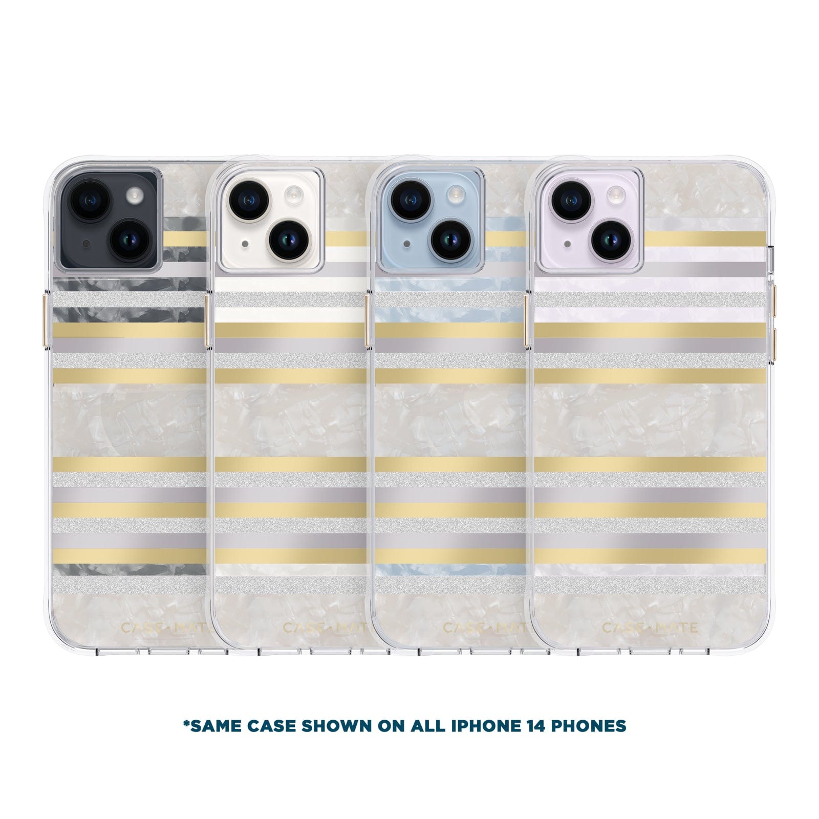 CASE-MATE Phone Cases Pearl Stripes coque iPhone 14 MagSafe nacre