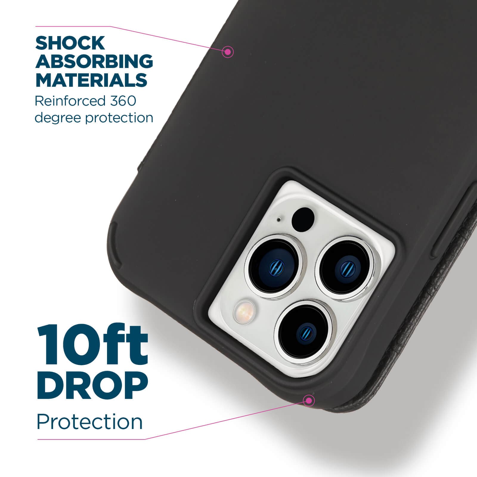 CASE-MATE Phone Cases Wallet Folio (MagSafe) coque iPhone 14 Pro noire cuir