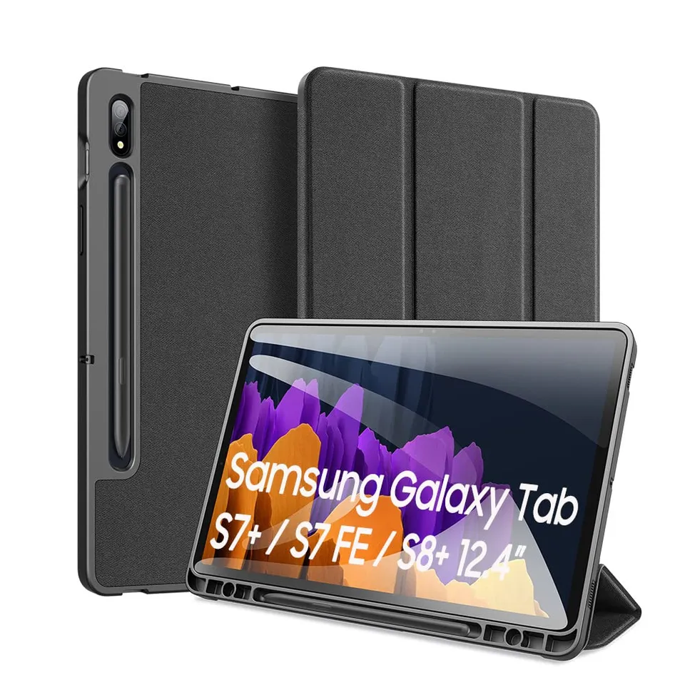 Dux Ducis Domo Series étui Tab S8+ S7 FE S7+ noir support