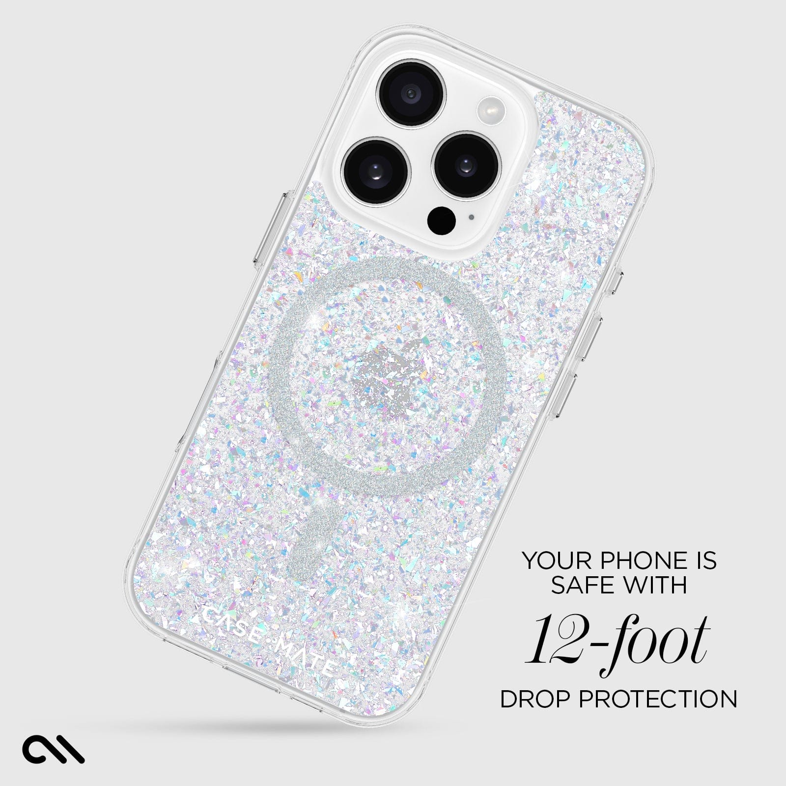 CASE-MATE Phone Cases Twinkle Disco MagSafe coque iPhone 16 Pro pailletée