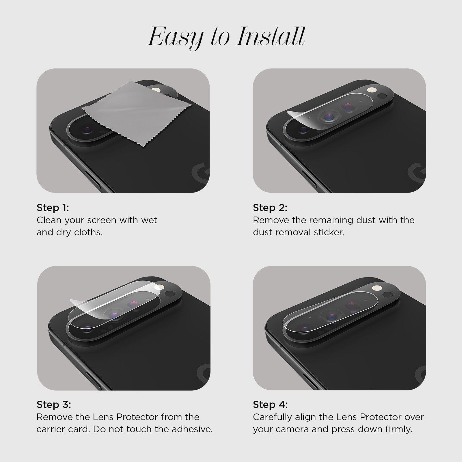 CASE-MATE Glass Camera Lens Protector Pixel 9 Pro XL protection caméra en verre