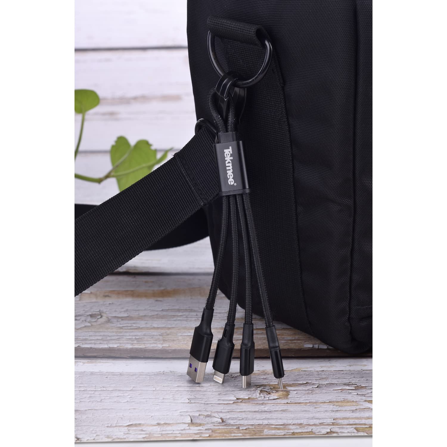 Tekmee câble de charge 3-en-1 16 cm Lightning USB-C Micro-USB