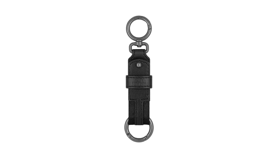 MOSHI Card Holders and Keychains Vegan Leather Key Ring porte-clés Noir ardoise