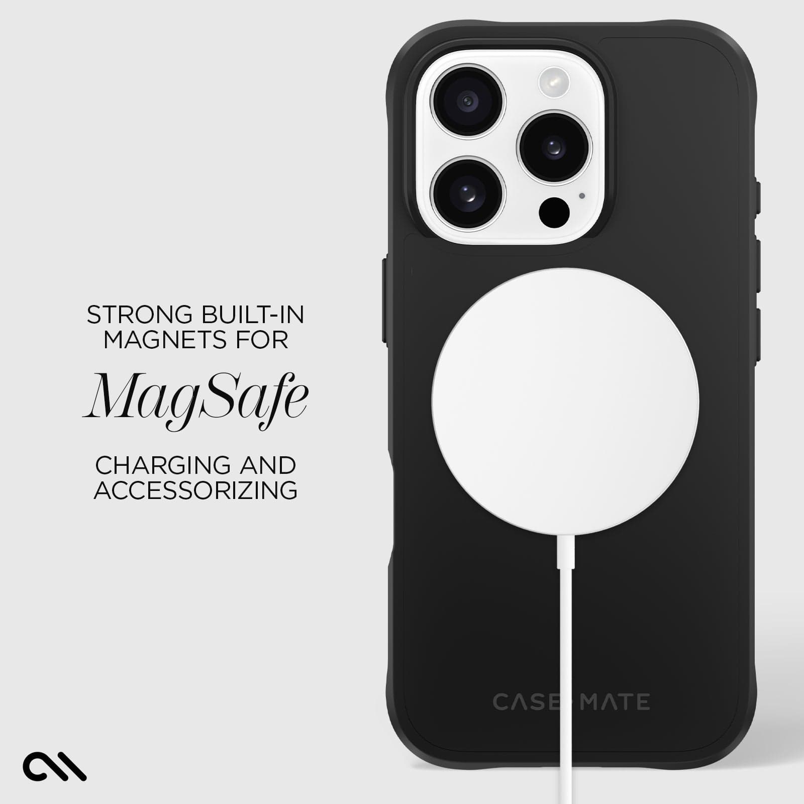 CASE-MATE Phone Cases Tough Black MagSafe coque iPhone 16 Pro noire