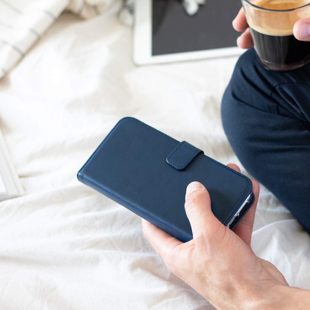 SELENCIA Era étui à rabat iPhone 12 Mini bleu, 3 cartes