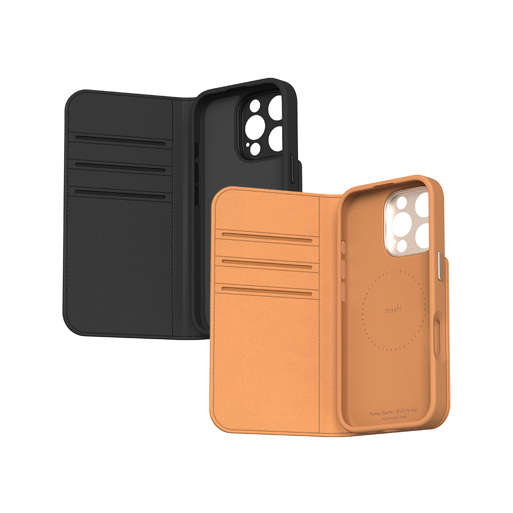 Moshi Cases Overture Case with Detachable Magnetic Wallet (MagSafe) coque iPhone 16 Pro noir