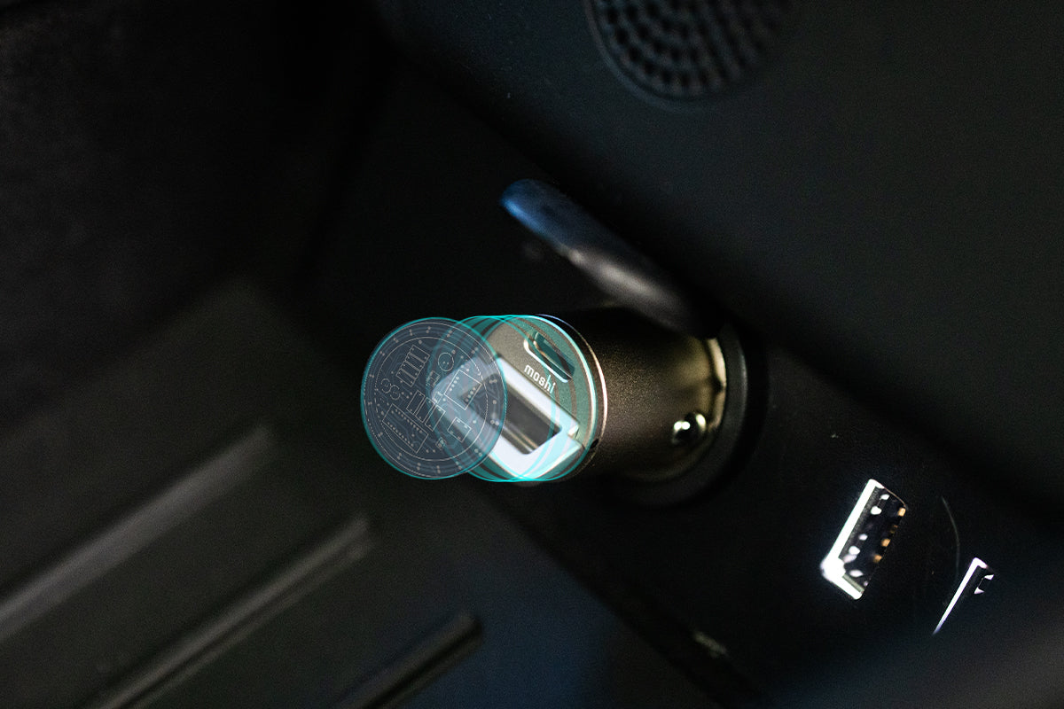 Moshi Chargers Mini Duo PD Car Charger (45W) chargeur voiture Moonlit Gold 45 W double port