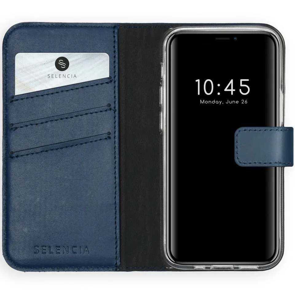 SELENCIA Era étui à rabat iPhone 12 Mini bleu, 3 cartes