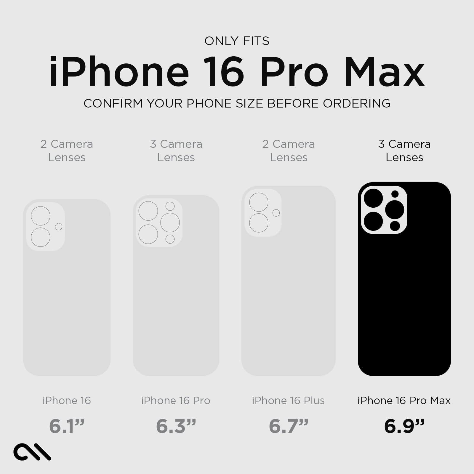 CASE-MATE Tough D3O Black MagSafe iPhone 16 Pro Max coque noire