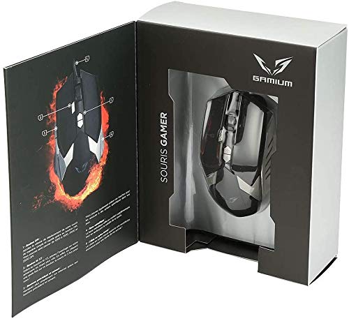 WE GAMIUM souris gamer filaire noire argent 8 boutons 4 niveaux DPI