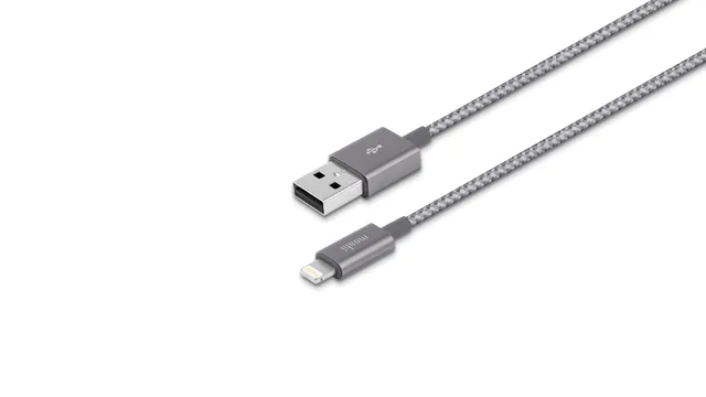 MOSHI Integra USB-A to Lightning Charge & Sync Cable câble Lightning 0,25 m gris titane