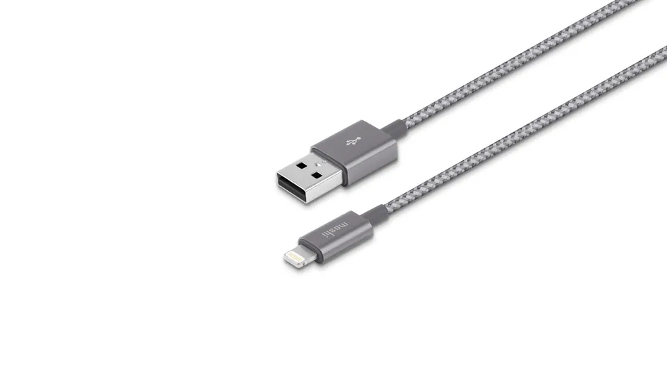 MOSHI Integra USB-A to Lightning Charge & Sync Cable câble Lightning 0,25 m gris titane