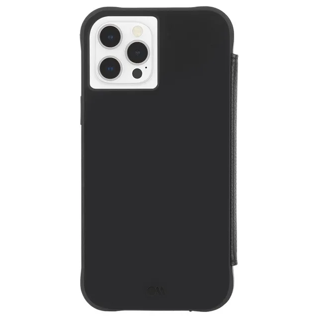Case-Mate Tough Wallet Folio coque iPhone 12 Pro Max noire en cuir