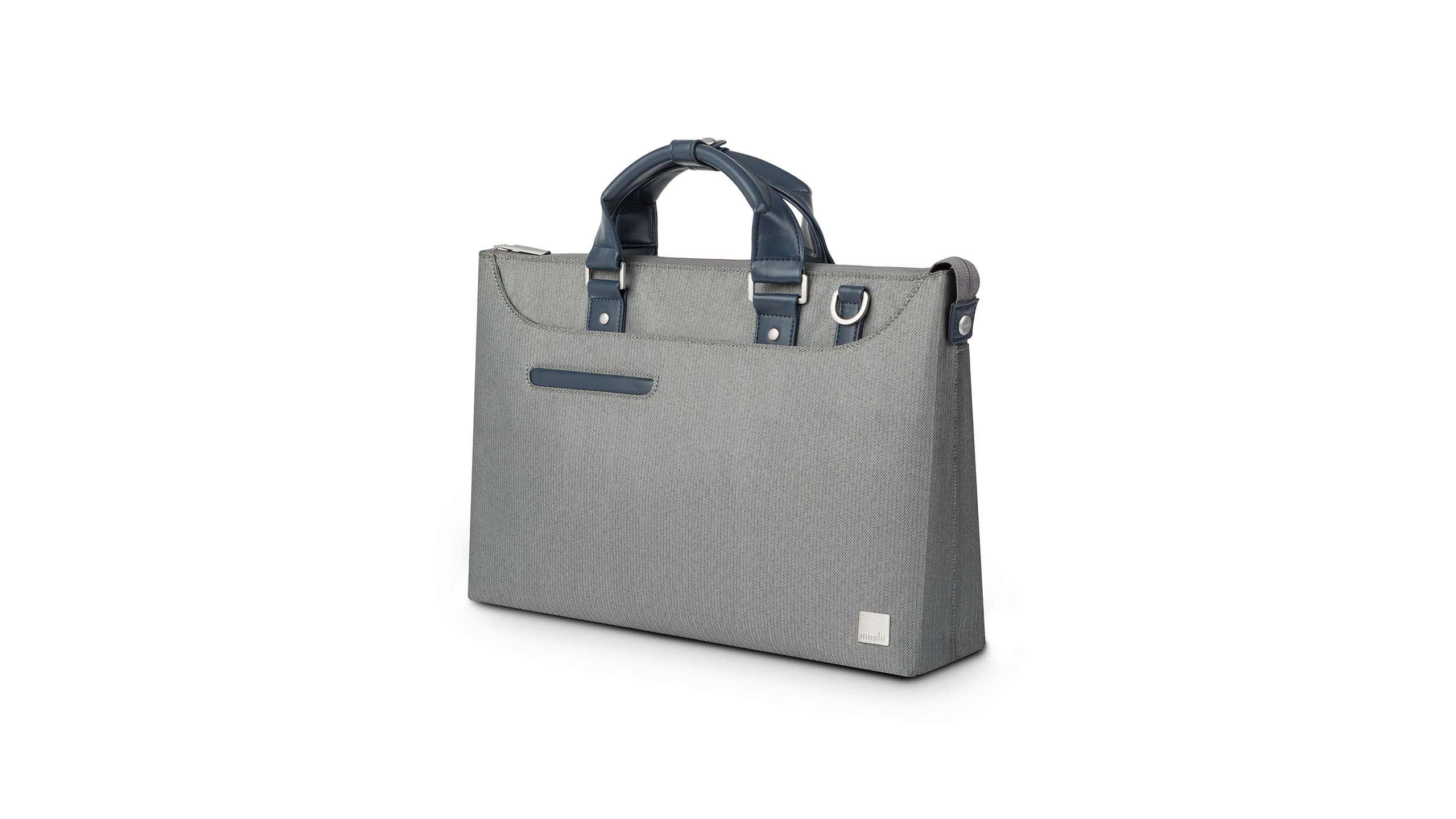 Moshi Bags Urbana Lite Slim Laptop Briefcase sacoche ordinateur 13 pouces Herringbone Blue