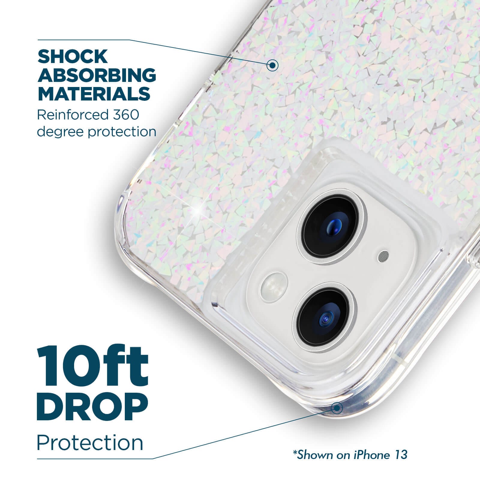CASE-MATE Phone Cases Twinkle Diamond (MagSafe) coque iPhone 14 Plus argentée