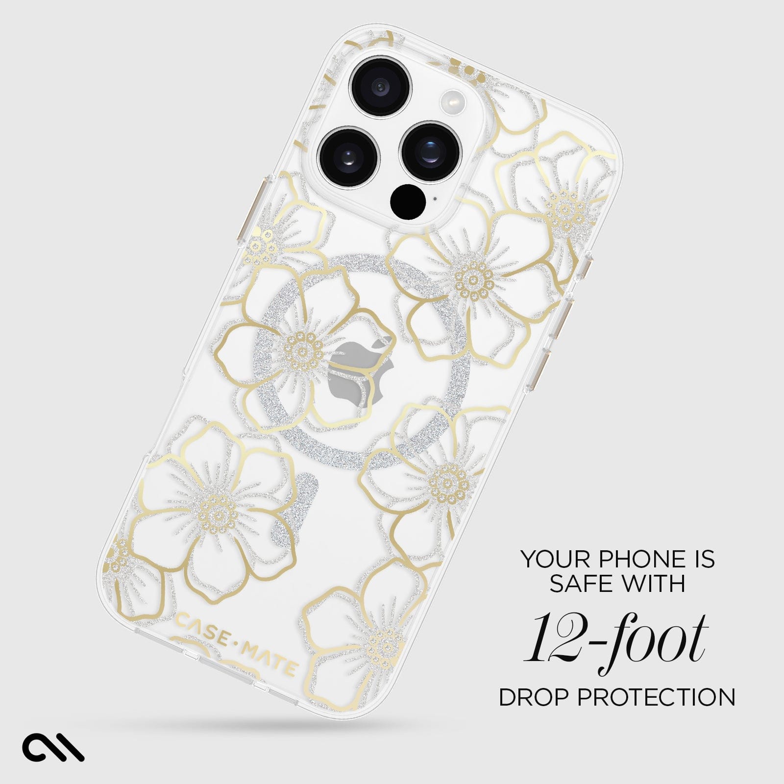 CASE-MATE Phone Cases Floral Gems MagSafe coque iPhone 16 Pro Max à fleurs