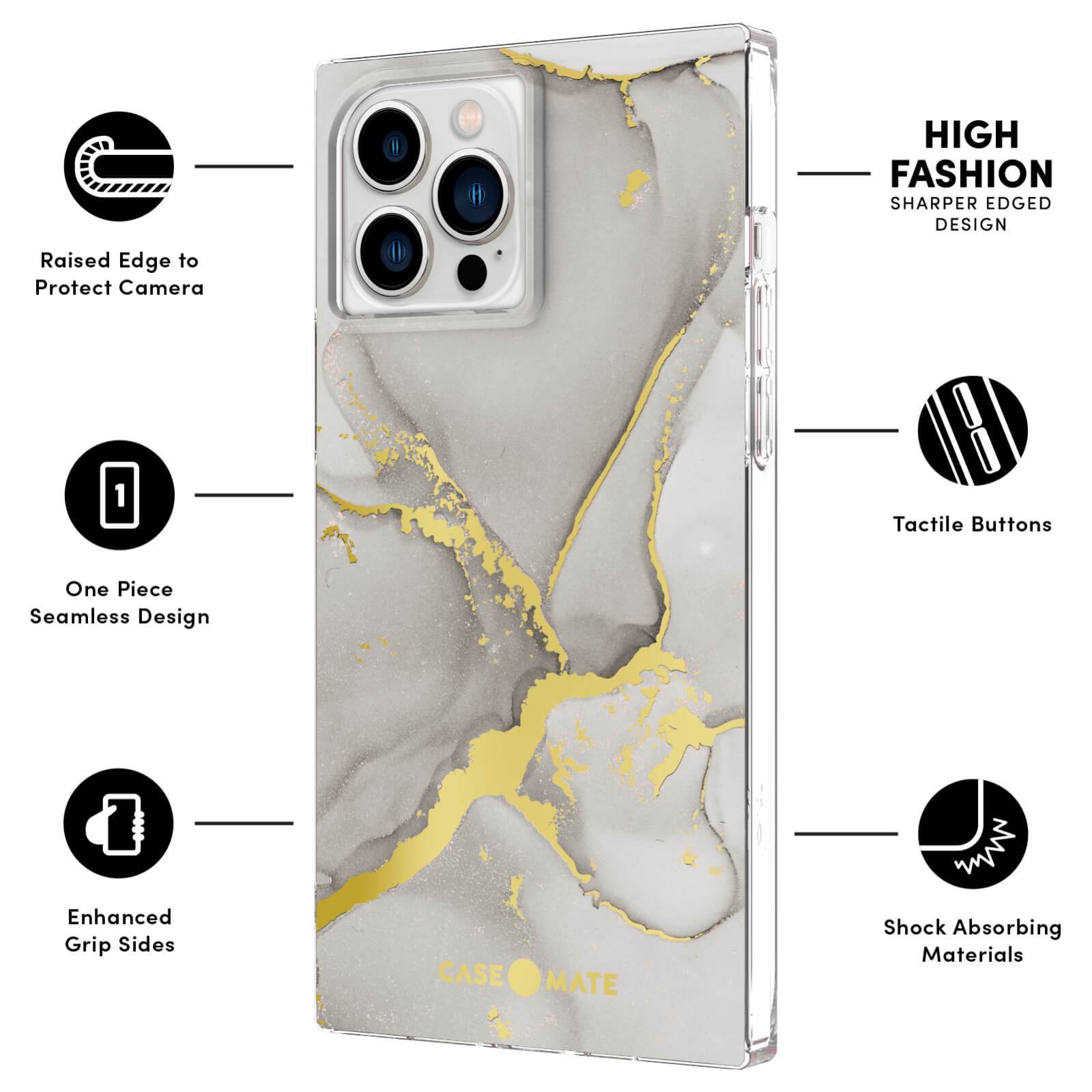 CASE-MATE Phone Cases BLOX (Fog Marble) coque iPhone 13 Pro Fog Marble protection antichoc