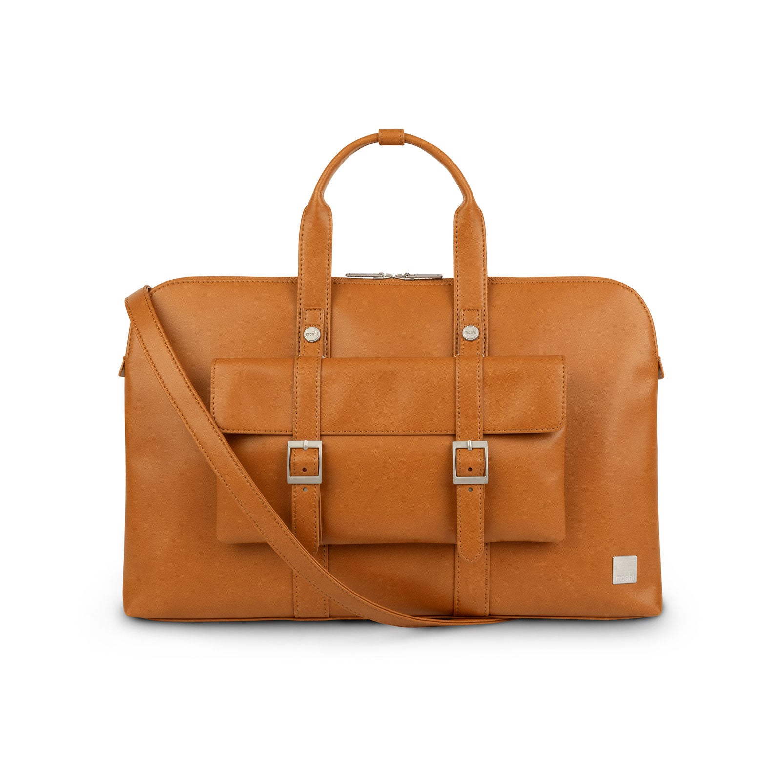 MOSHI Treya Treya Laptop Briefcase serviette ordinateur Caramel Brown cuir vegan