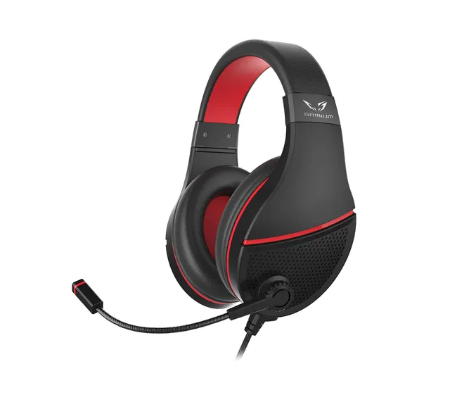 WE GAMIUM casque gaming filaire surround 7.1 noir rouge, micro ajustable