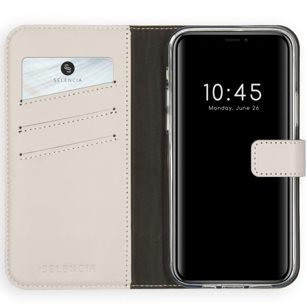 SELENCIA Étui à rabat Era Cuir Pochette Side Flip Case iPhone 12 gris cuir