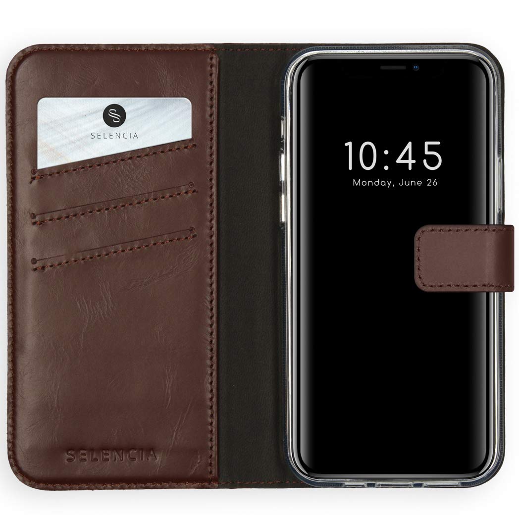 SELENCIA Étui à rabat Era coque iPhone 12 marron cuir