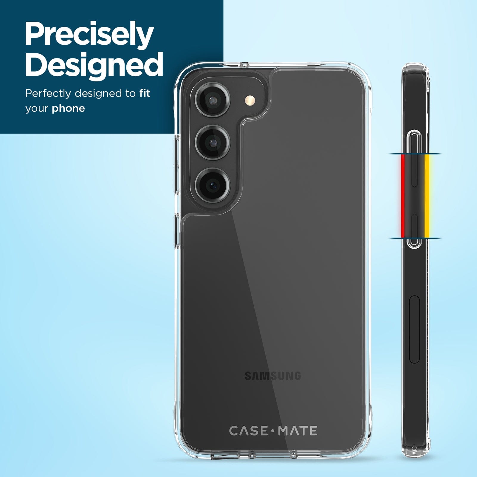 CASE-MATE Phone Cases Tough Clear coque Galaxy S23 Clear, anti-jaunissement et antichute 3,6 m