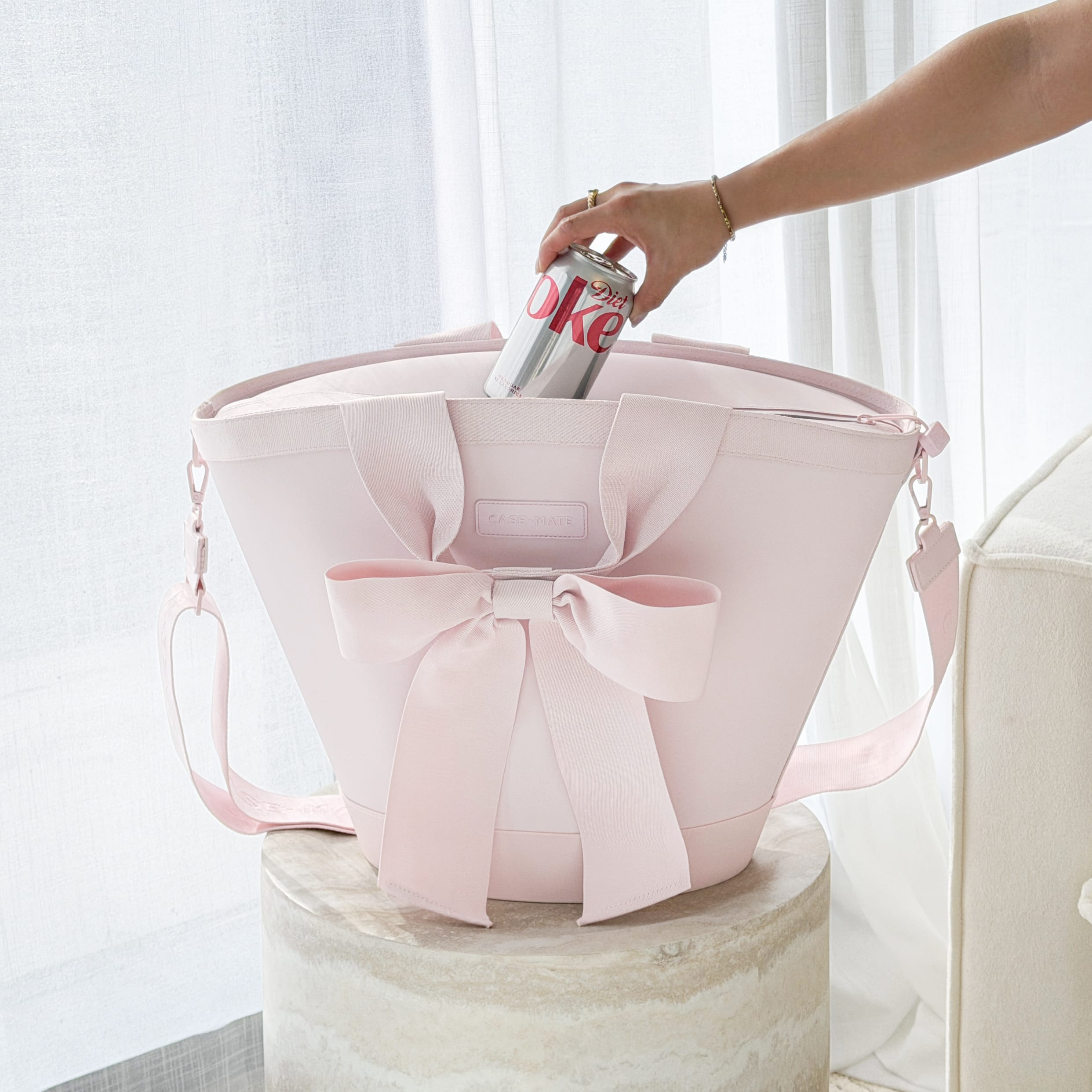 CASE-MATE Jelly Totes Jelly Cooler Tote 12L sac glacière Ballet Pink Bow irisé isolant