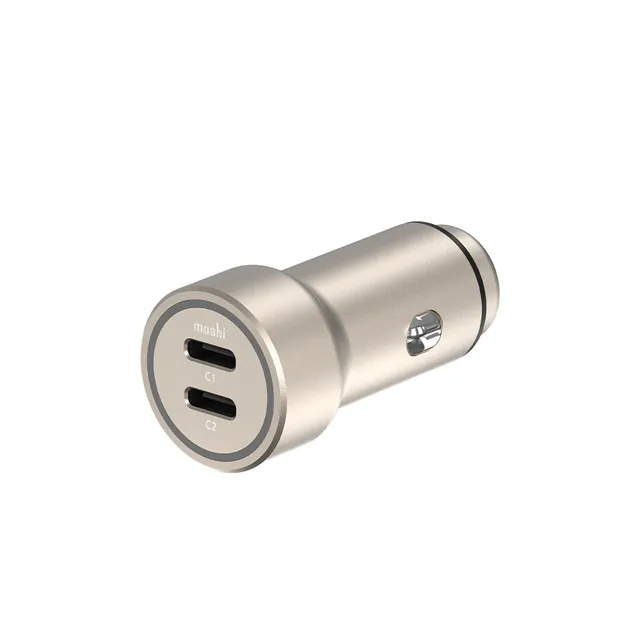 MOSHI Quik Duo-C Car Charger chargeur voiture USB-C 30 W + 20 W or lunaire