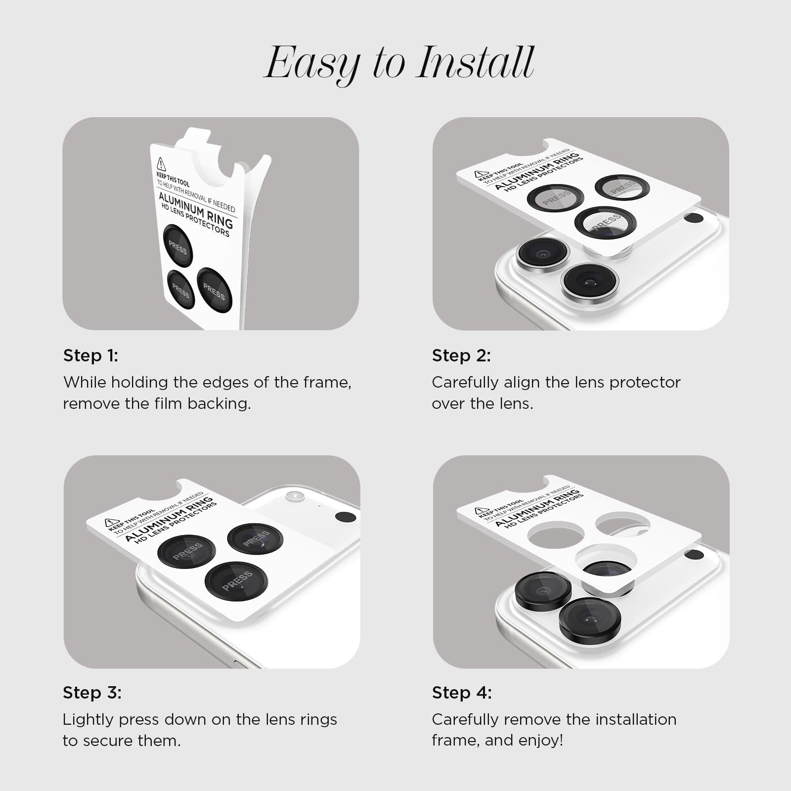 CASE-MATE Lens Protectors Camera Lens Protector protection caméra iPhone 17 Pro et Pro Max noire