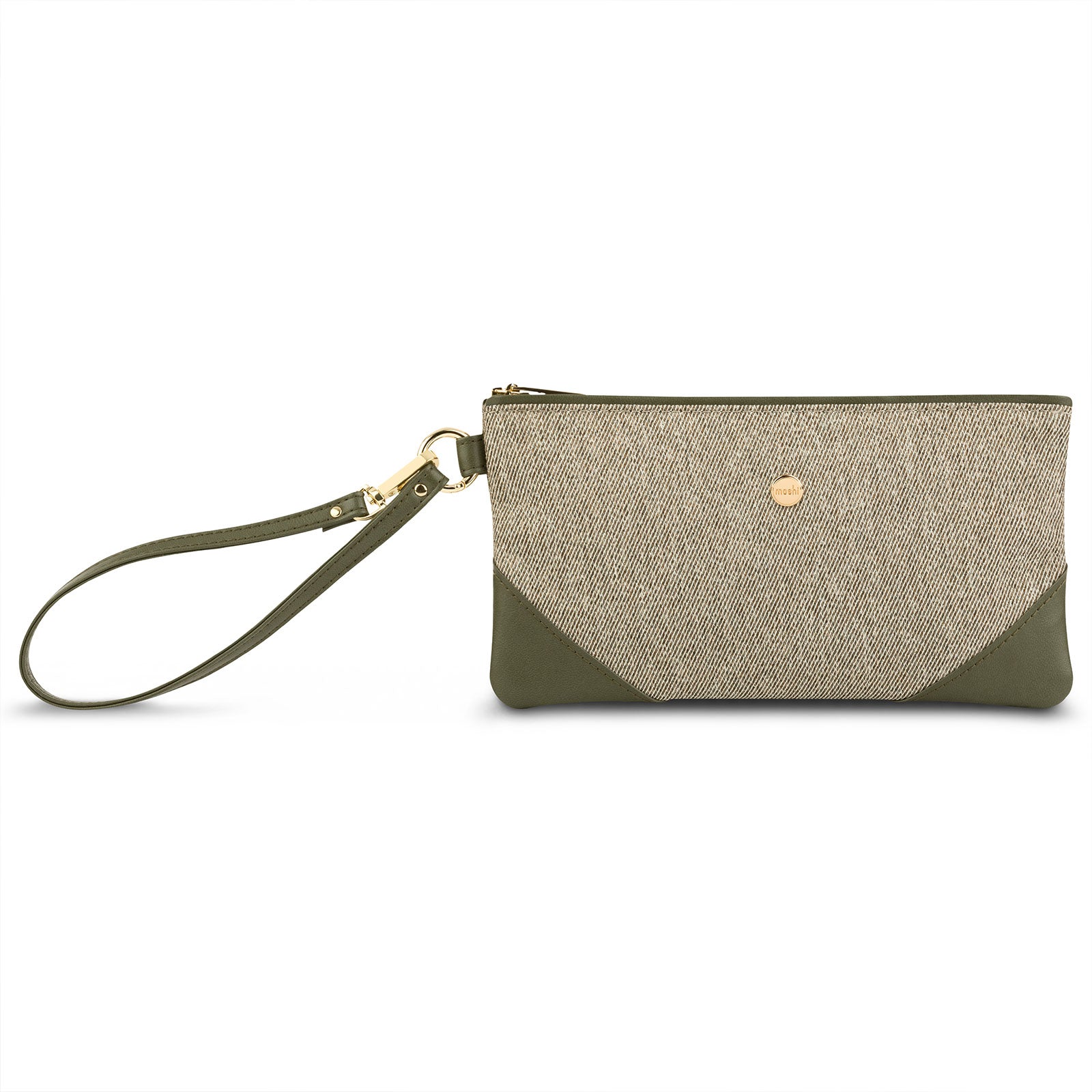 Moshi Bags Wristlet Clutch pochette bracelet marron vintage