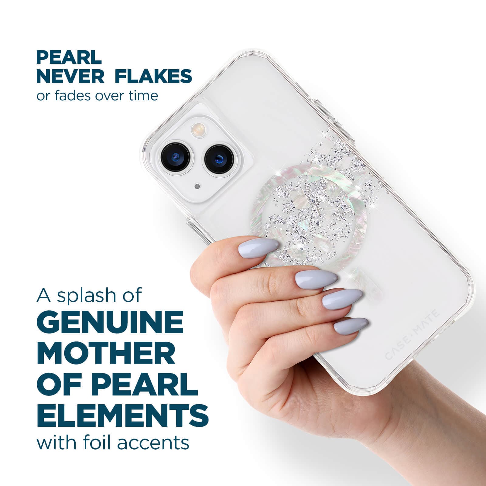 CASE-MATE Phone Cases Touch of Pearl coque iPhone 14 Plus nacre MagSafe
