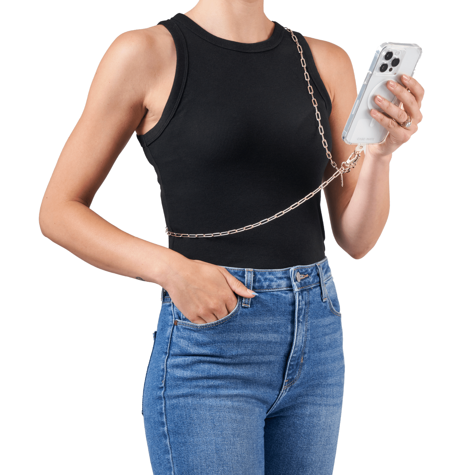 CASE-MATE Phone Accessories Gold Chain Phone Crossbody bandoulière dorée