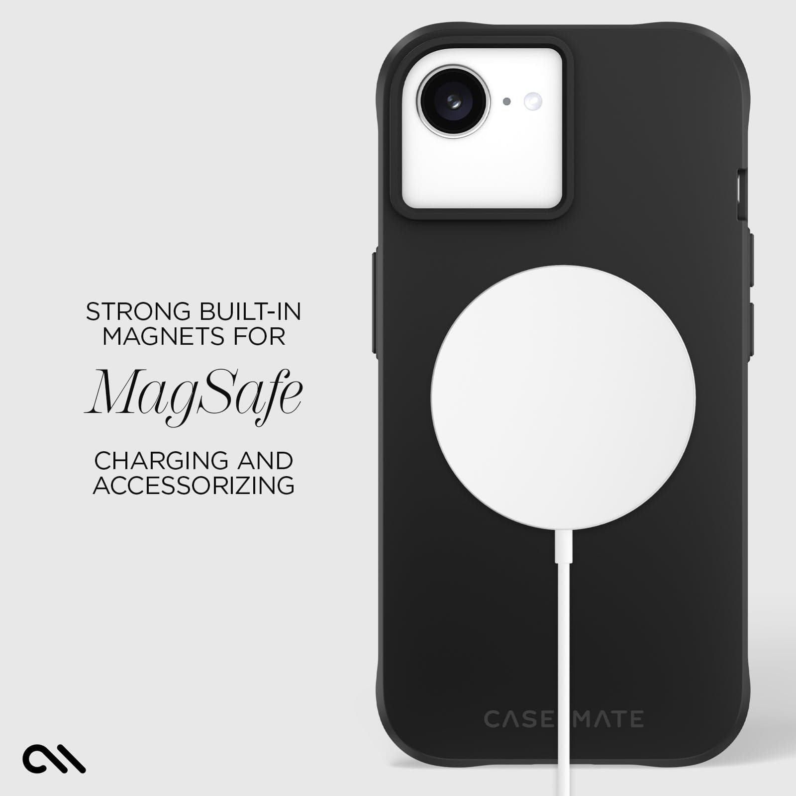 CASE-MATE Phone Cases Tough Black MagSafe coque iPhone 17e/16e noire