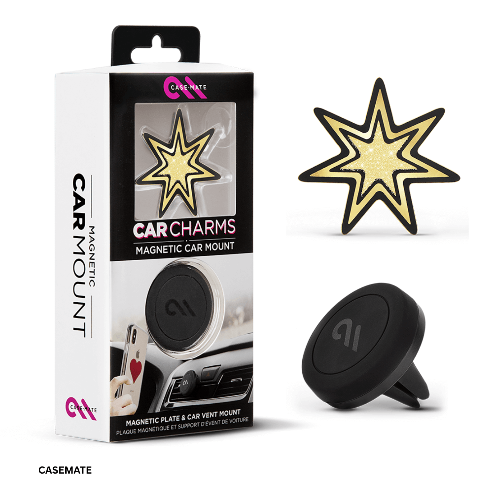 CASE-MATE Phone Accessories Car Charms Car Mount support voiture étoile doré