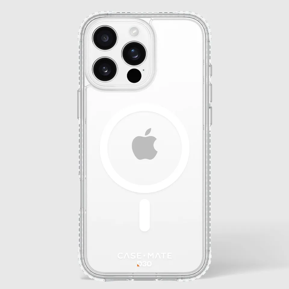 CASE-MATE Phone Cases Tough D3O® Clear MagSafe coque iPhone 16 Pro Max transparente antichoc