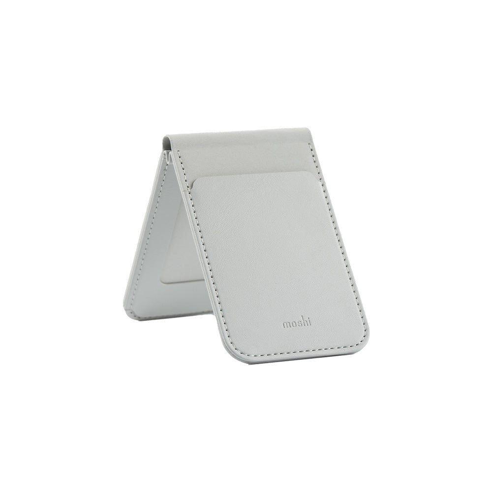Moshi Accessories Magnetic Mirror Wallet Stand porte-cartes miroir et support Foggy Gray