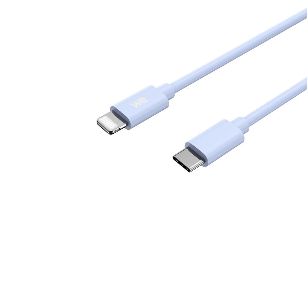 WE WE POP Pack chargeur secteur USB-C + câble USB-C/Lightning bleu 20 W
