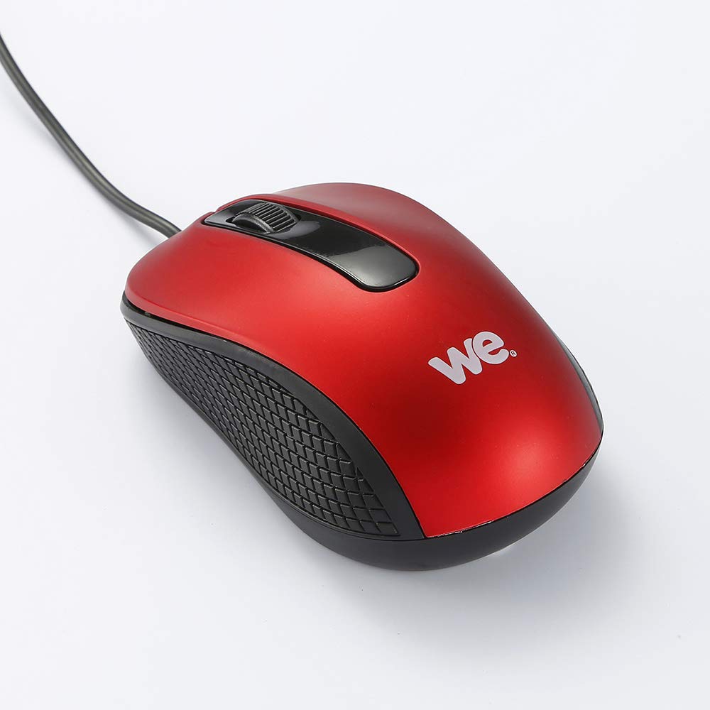 WE Informatique souris filaire USB 1200 DPI rouge ambidextre
