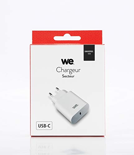 WE Chargeurs Chargeur secteur USB-C 18 W blanc Power Delivery
