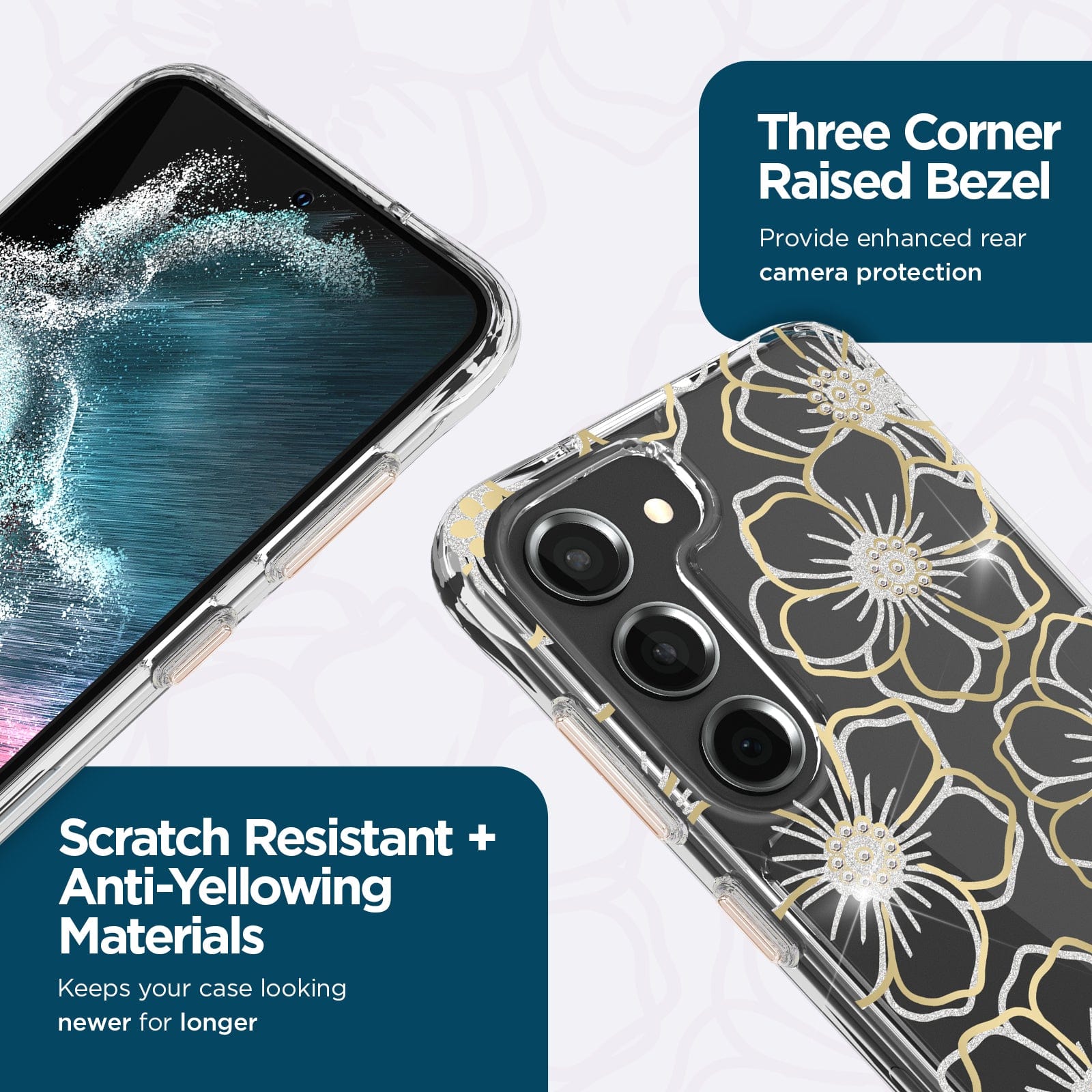 CASE-MATE Phone Cases Floral Gems coque Galaxy S23 Floral Gems antichoc