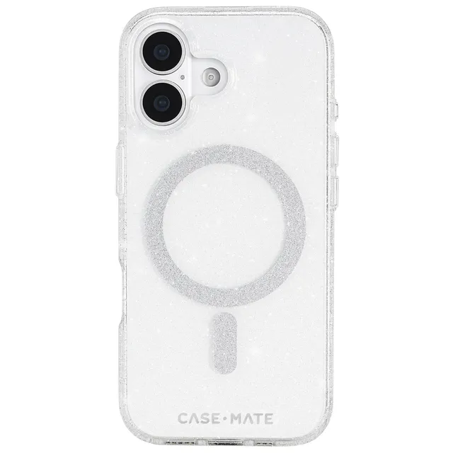 CASE-MATE Sheer Twinkle Silver MagSafe coque iPhone 17 argentée