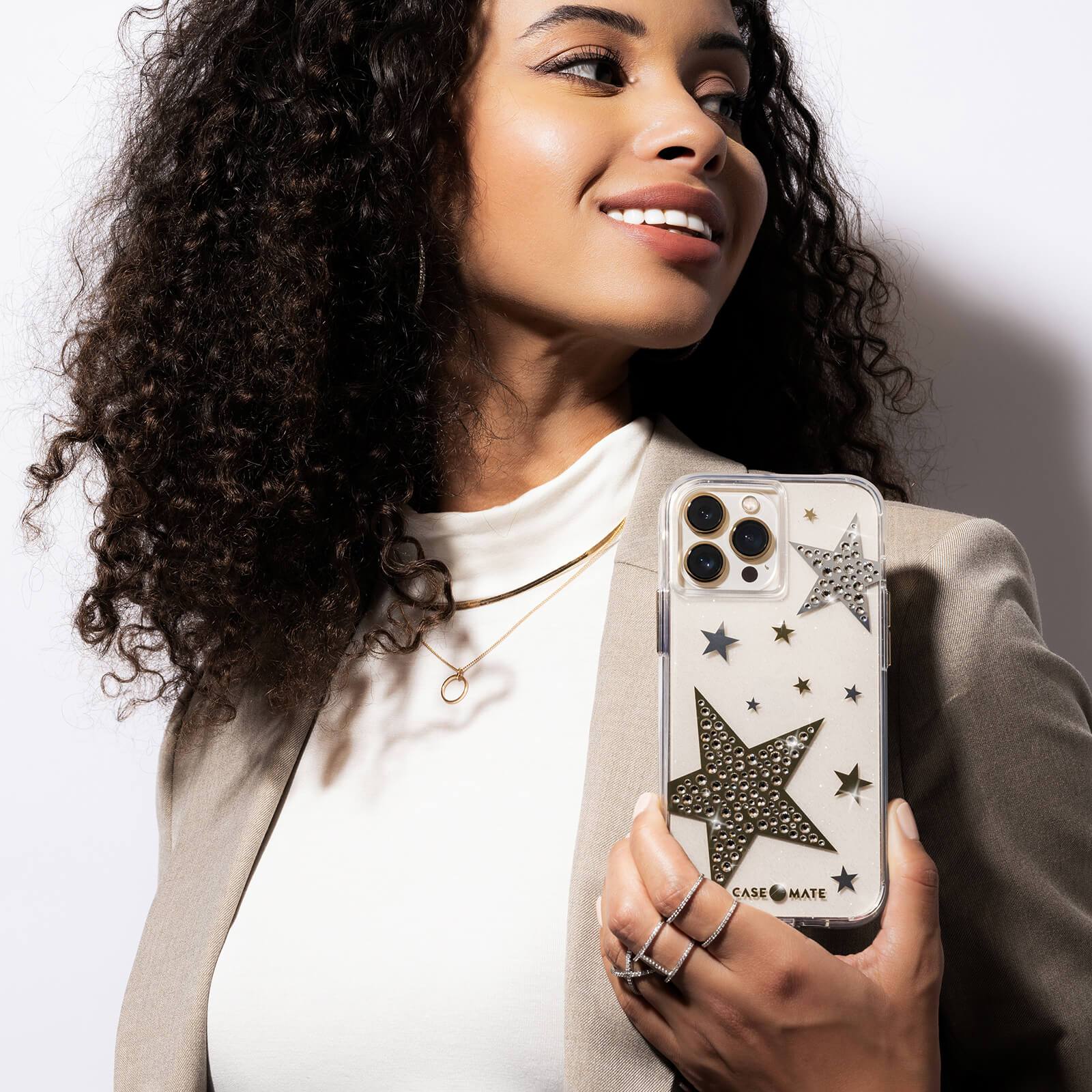CASE-MATE Phone Cases Sheer Superstar coque iPhone 13 Pro étoiles recyclée