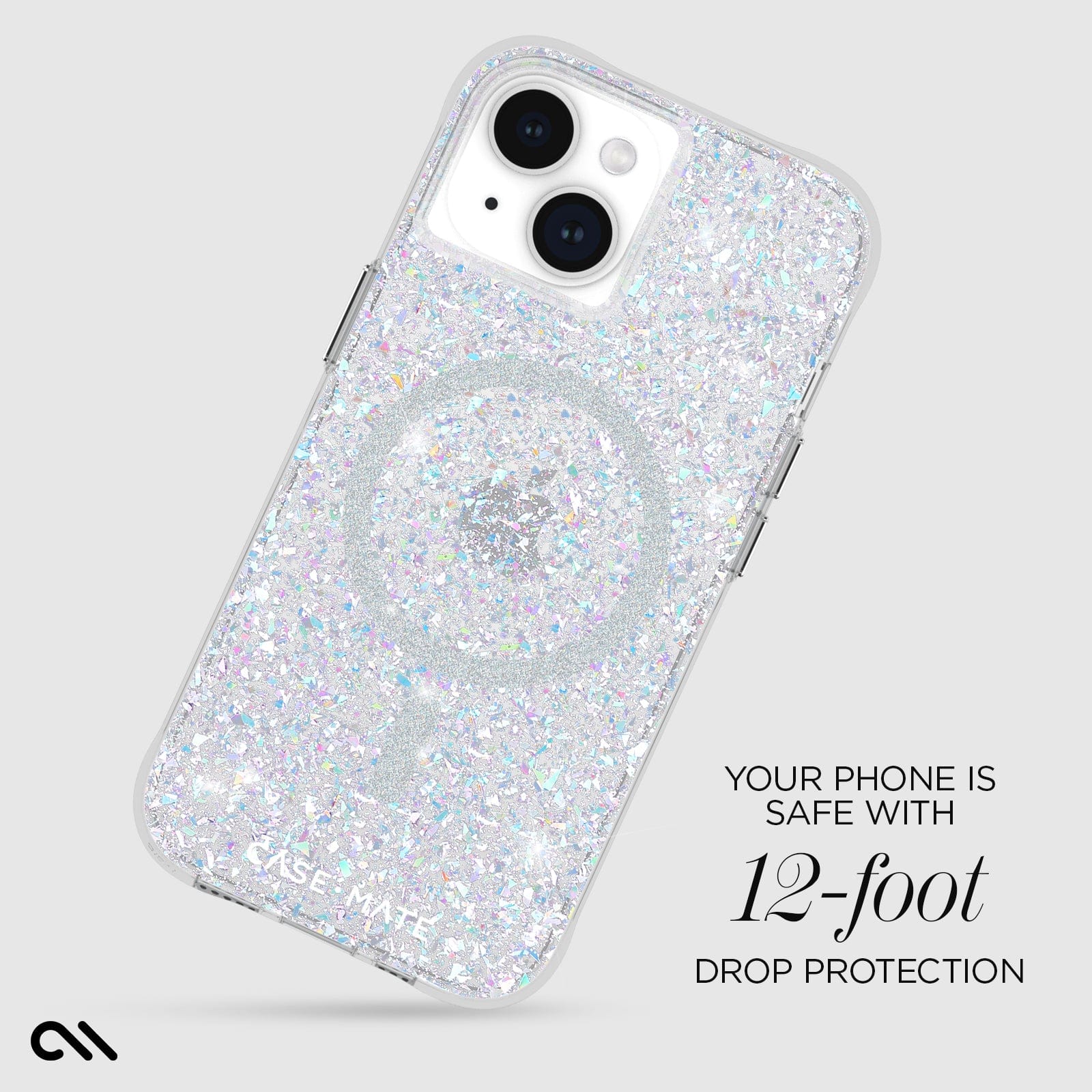 CASE-MATE Phone Cases Twinkle Disco MagSafe coque iPhone 15 pailletée