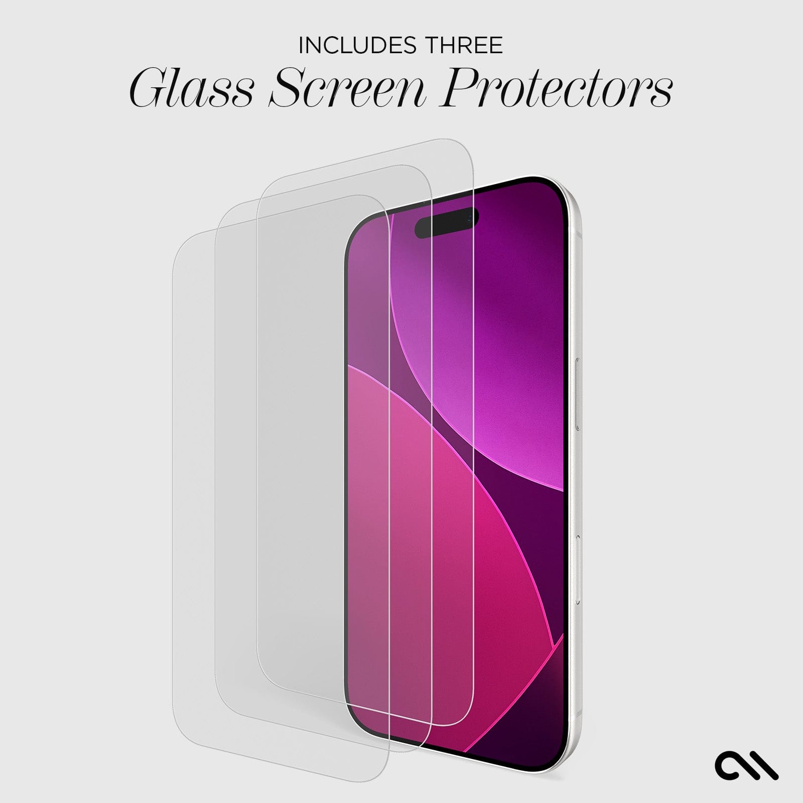 CASE-MATE Screen Protectors Easy Apply Glass Screen Protector verre iPhone 17 3 pièces
