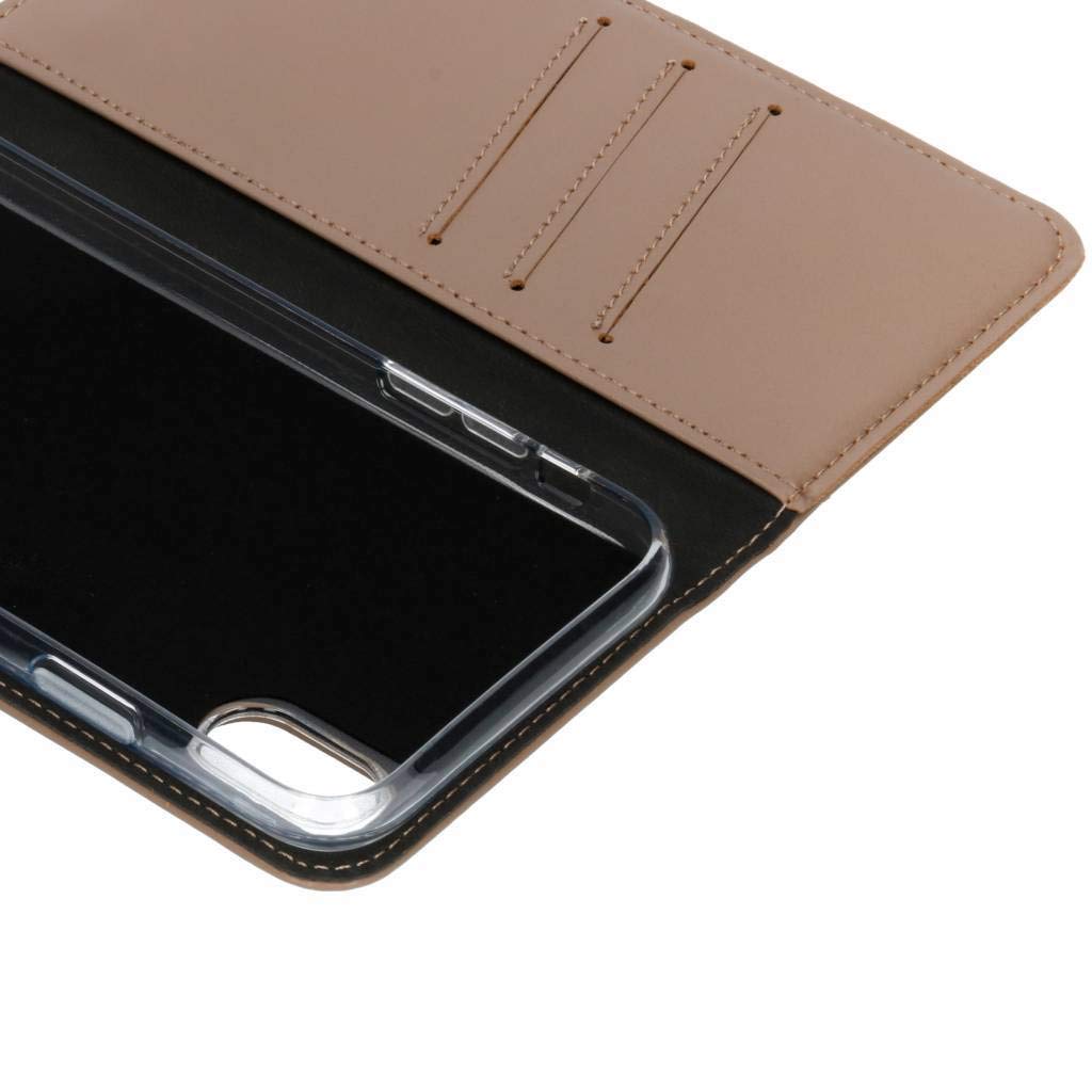 SELENCIA Booktype iPhone XR étui à rabat marron cuir 3 cartes