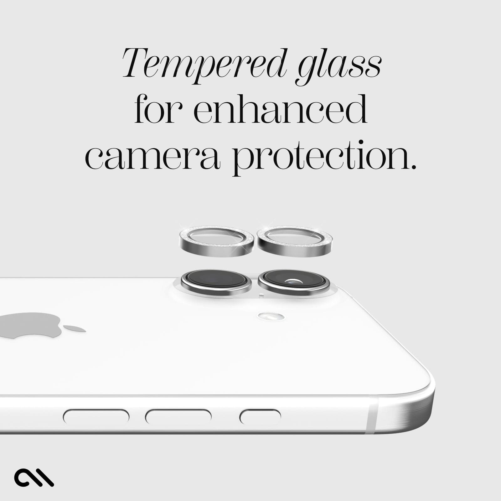CASE-MATE Twinkle protection objectif iPhone 16 / 16 Plus argent scintillant