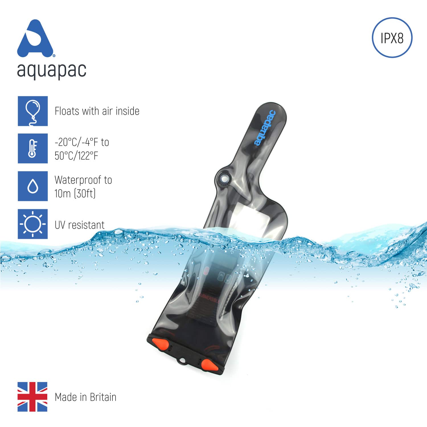 Aquapac 2-Way VHF Radios Large Waterproof VHF Radio Case étui VHF avec cordon